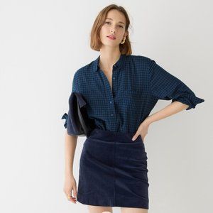 NEW W/ TAGS J.Crew Women's Classic-fit popover in crinkle gingham size 20